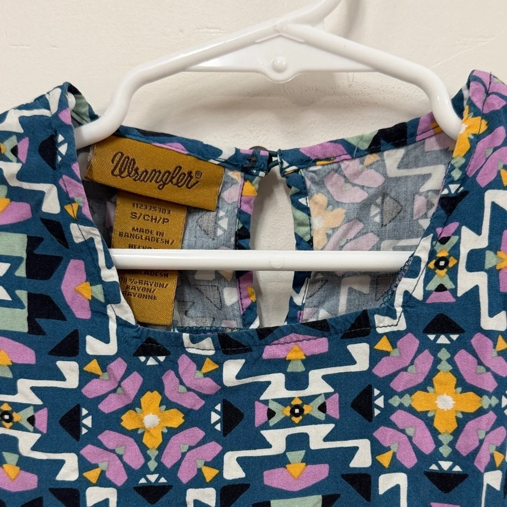 Wrangler Blue and Pink Geometric Dress S
